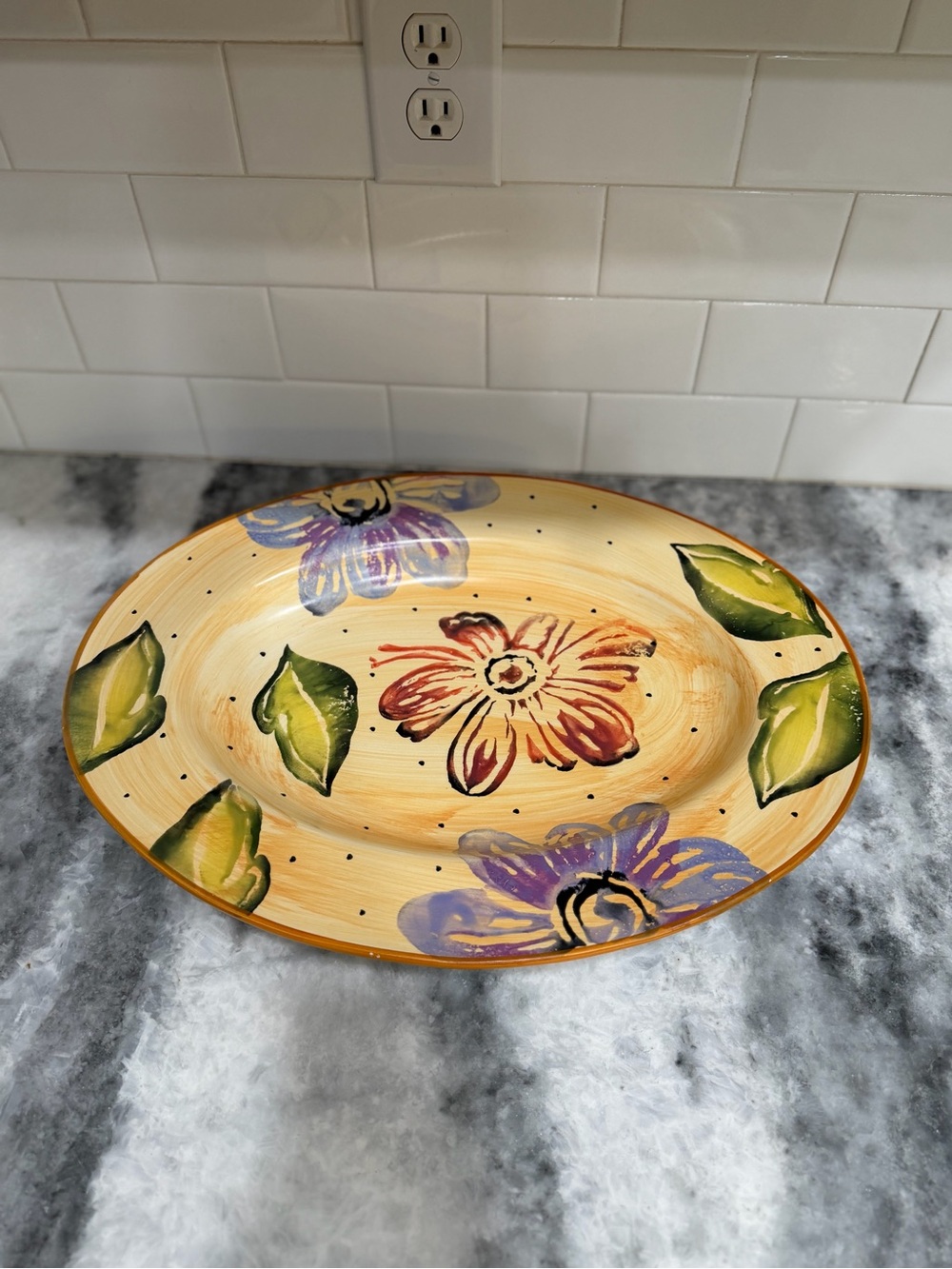 Certified International Floral Oval Serving Platter – Made in Italy